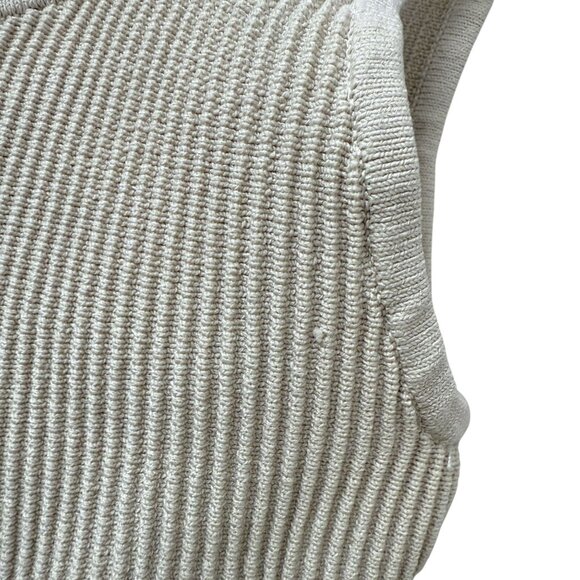 Aritzia Babaton Crop Tank Top Size Small Sculpt Rib Knit Squareneck Beige - Picture 8 of 8